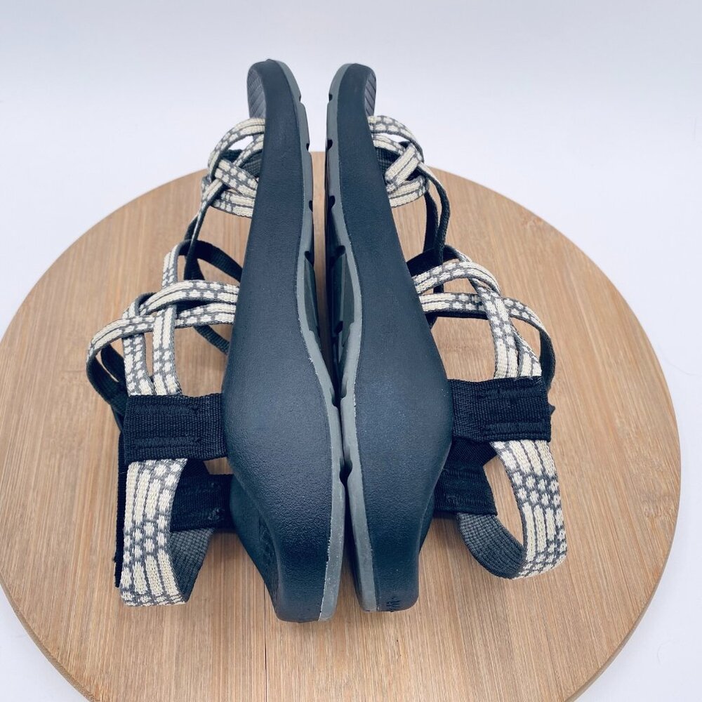 Chaco Women's Black Sandals with White Patterned Straps - Picture 9 of 10